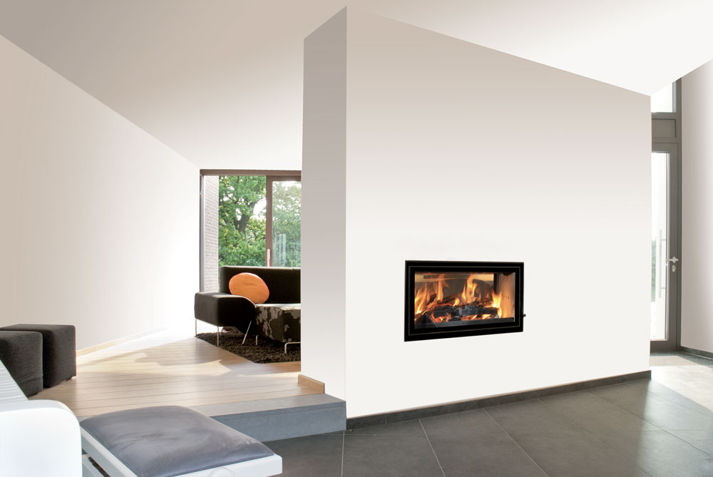 Photo Built-in woodfireplace Double site 16/9